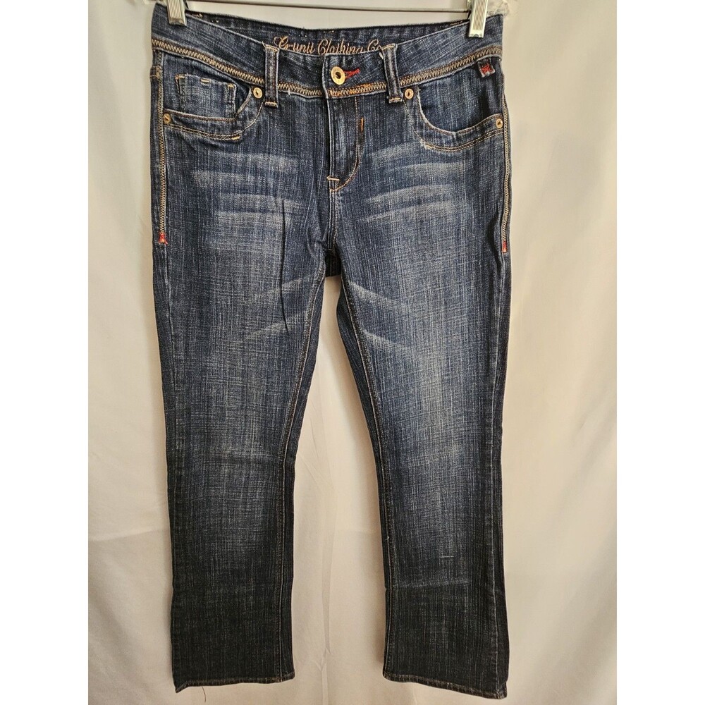 G Unit Womens Size 7 Jeans Dark Wash Embroidered Bootcut Y2K Hip Hop